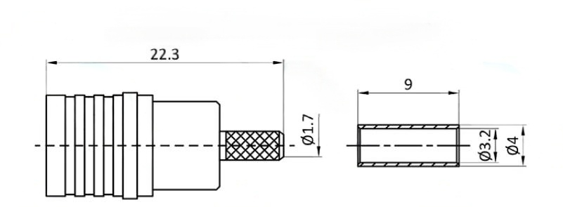 DC-6GHz QMA Male Connector Crimping Type RF Coaxial Cable Connectors For Rg316 Coaxial Cable