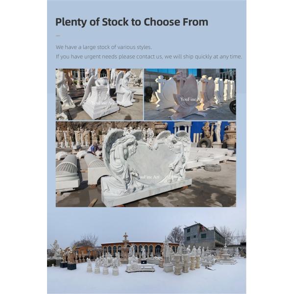 Hand Carved Marble Memorial Black Tombstones and Monuments for Sale