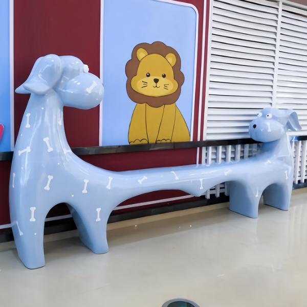 Cute Cachorrinho em forma de FRP Shopping Mall cadeira de lazer cadeira de espera exterior