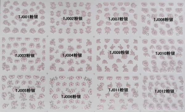 Nail Art Stickers,Nail Art Decals, Water Slide Nail Stickers, TJ01-12 pink