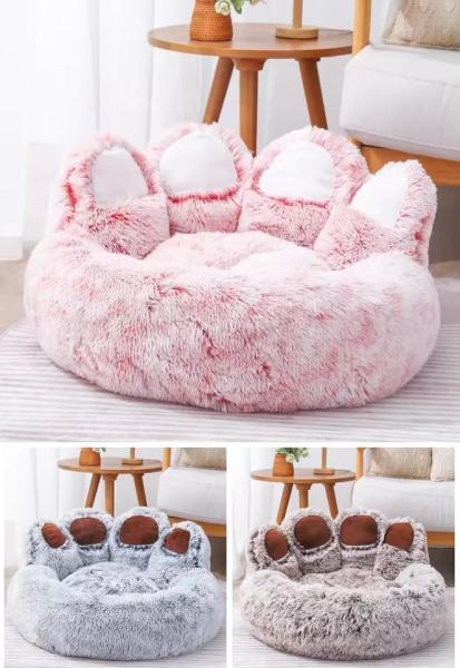 Manufacture Hot Sale Nice Quality Pet Winter Soft Warm Heating Nest Round Donut Pet Bed For Dog Cat
