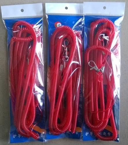 10m red plastic coiled lanyard for fishing using in big quantity stock with fast delivery