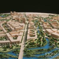 Modèles architecturaux miniatures du paysage de Shenyang Aecom 1/2000 Parc industriel chinois allemand
