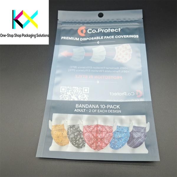 KN95 Surgical Facial Mask Packaging Pouches With Clear Window Multi-color MOPP/PE Customized