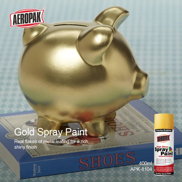 Aeropak 400ml Acrylic High Gloss Metallic for Wholesale Custom Color OEM Gold Spray Paint Liquid Coating Automotive Home