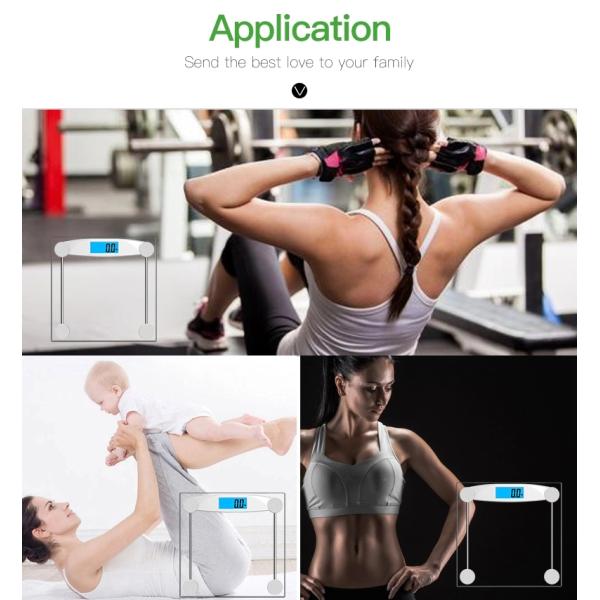 Glass 180kg 396lb Electronic Bathroom Weighing Scales