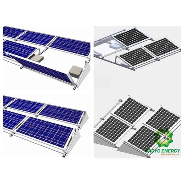Flat Roof Ballasted Solar Mounting Systems Lightweight PV Mounting Brackets