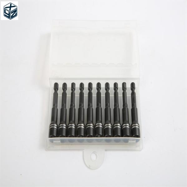 ODM supported supply 6.35 hexagon CRV steel magnetic nut driver set in PE plastic box