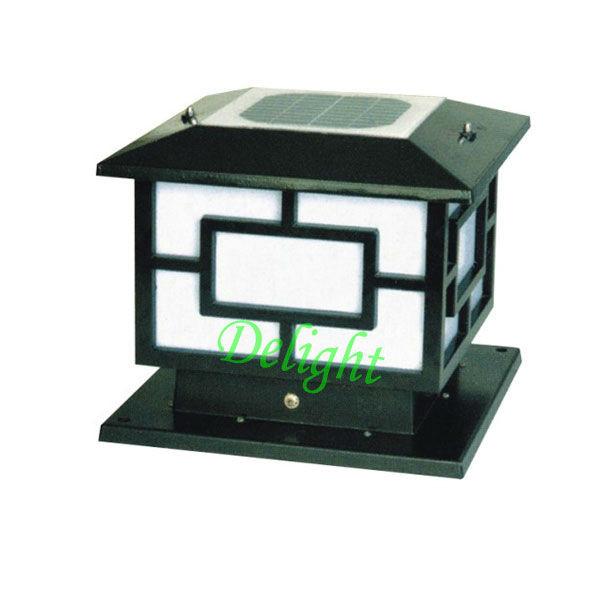 Black outdoor garden solar energy LED solar post lamps (DL-SP562)
