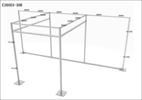 3 X 6 M Custom Tradeshow Booth Aluminum Extrusion Standard Modular