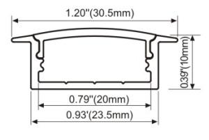 23.5mm Recessed Lights LED Linear lighting Aluminum Profile Diffused Cover