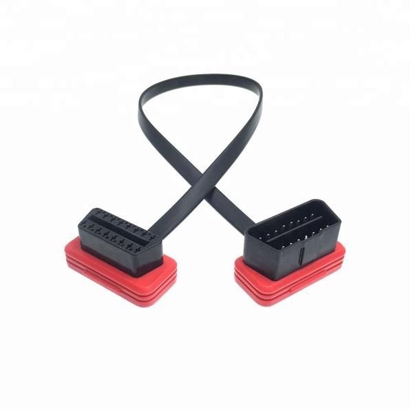 24v OBD2 Male Connector with MOLEX Connector OBD2 Flat Cable Featuring ABS/PVC Material and Pins Plating Nickel/Golden