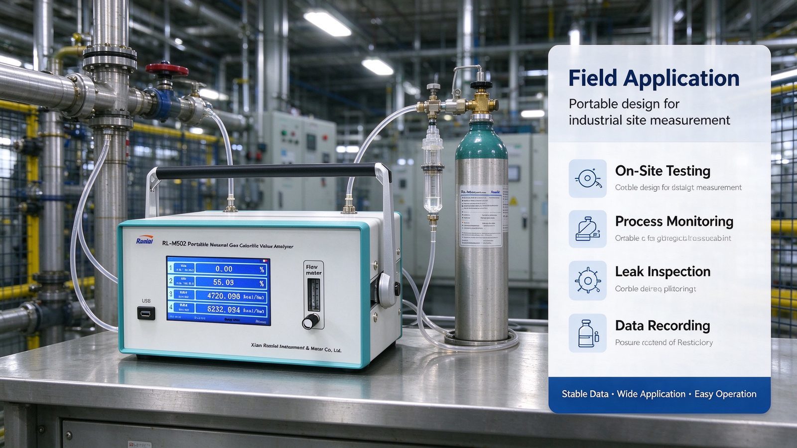 Metal Multi Calorific Value Portable Gas Analyzer CO2 CH4 DP CnHm Natural Gas Detector