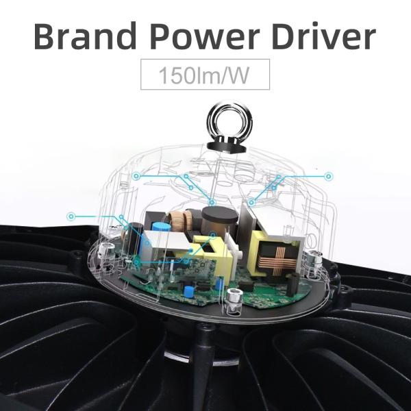 Salles de sport 50w 100w 150w 200w 300w Aluminium industriel Dimmable résistant à l'explosion IP65 OVNI LED High Bay Light