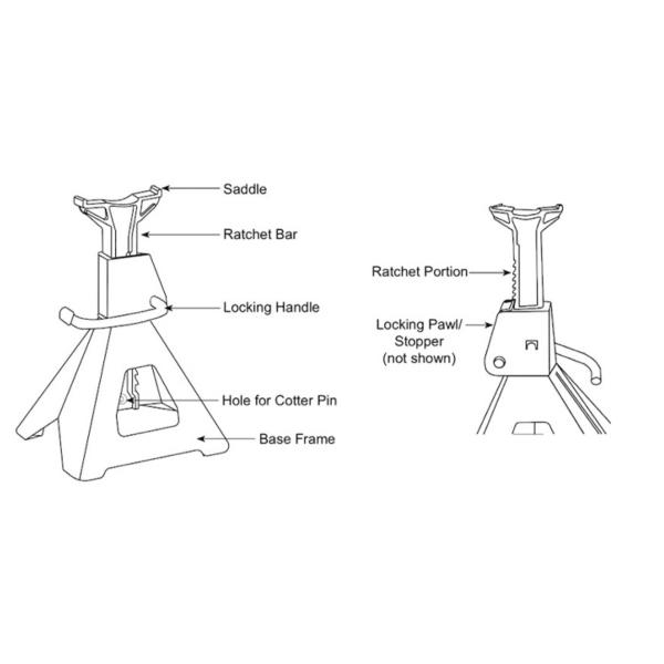 Adjustable 3t Automotive Screw Jack Stands Car Lift Safety Support Stands