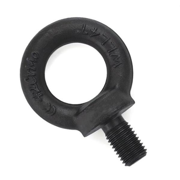 DIN 580 35mm Length Grade 8 Fully Threaded Carbon Steel Black Galvanized Eye Bolt