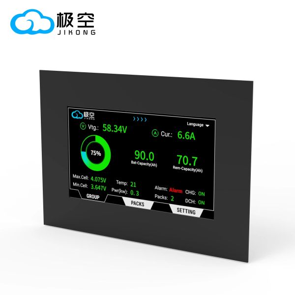 Jkong Jk BMS 4.3 Inch Screen Display for V19 Pb1a16s10p Pb1a16s15p Pb2a16s15p Pb2a16s20p Communication Set Multilingual Setting