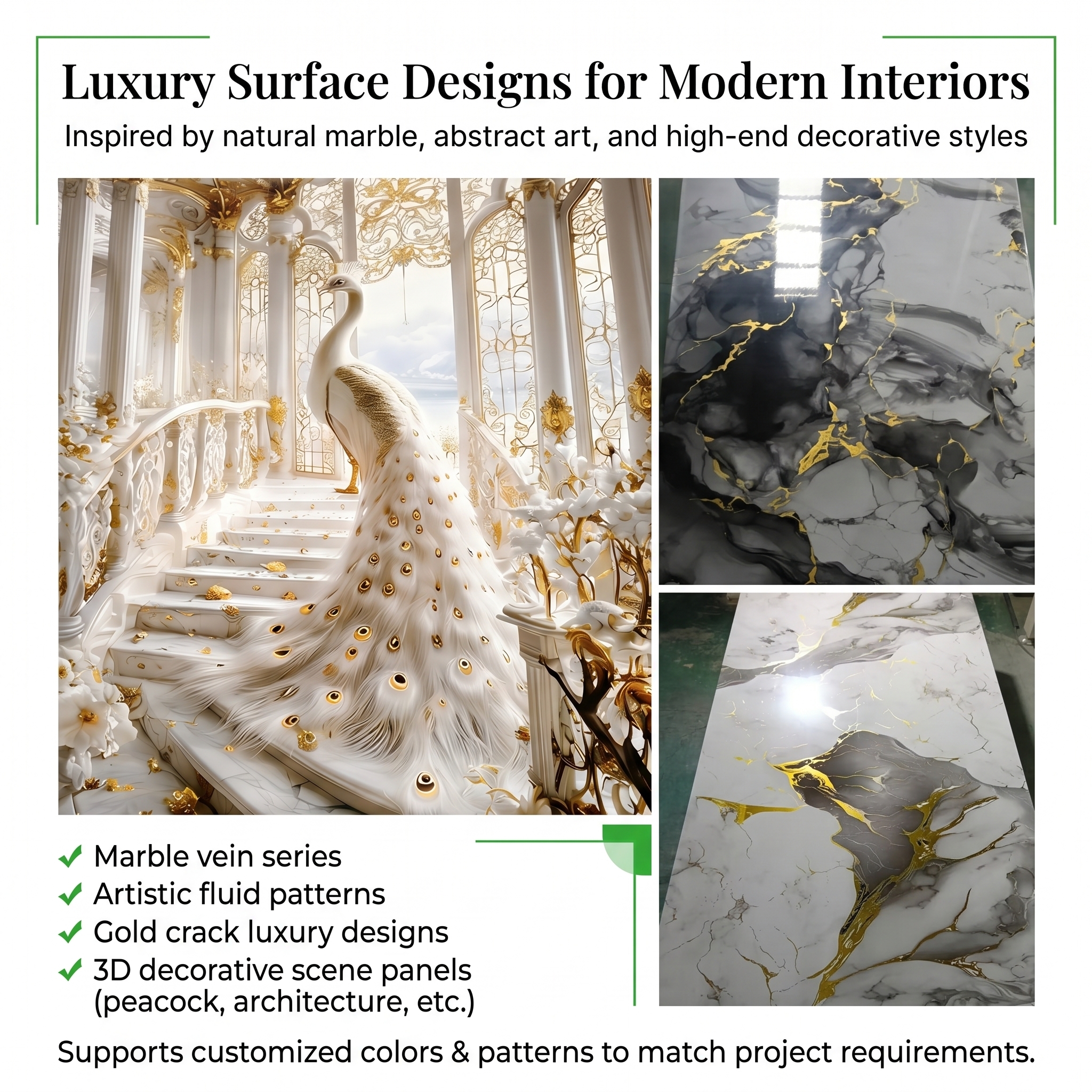 Factory Direct 1220x2440mm Fireproof Faux Marble UV Coated PVC Wall Board Sheet Waterproof Wall Cladding Panel Interior