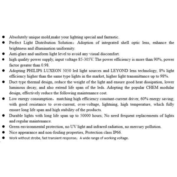 Alumbrado público de aluminio 150W del LED con la alta eficacia ligera 160Lm/W.