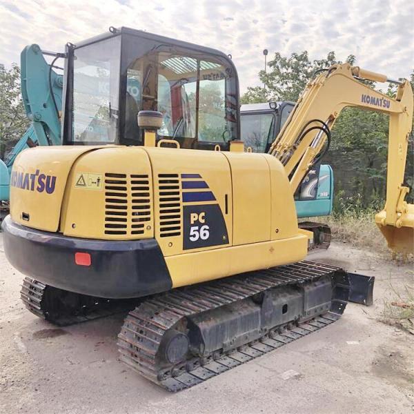 34.5КВт Подержанный мини экскаватор Komatsu PC56 с оригинальным гидравлическим клапаном