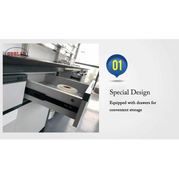 Structure en acier en bois Bureau de laboratoire de chimie pour des postes de travail efficaces Conception de meubles de laboratoire