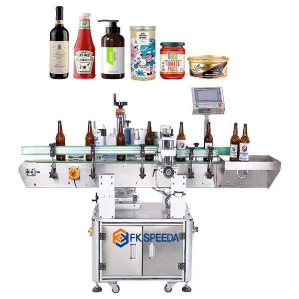 Automatic 1 mm Labeling Accuracy Round Bottle Labeling Machine for Plastic Sticker