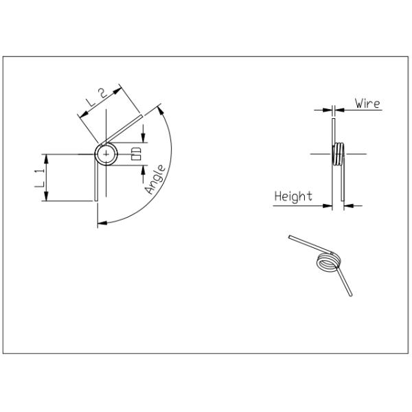 IATF16949 Adjustable SUS316 4.5mm Single Torsion Spring