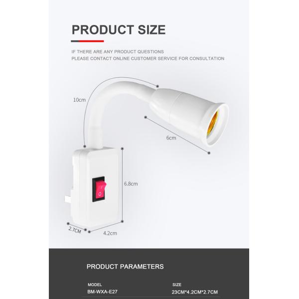 Button Switch LED Energy-saving Light Bulb Bedside Wall Lamp for Bedroom AC220V Lighting