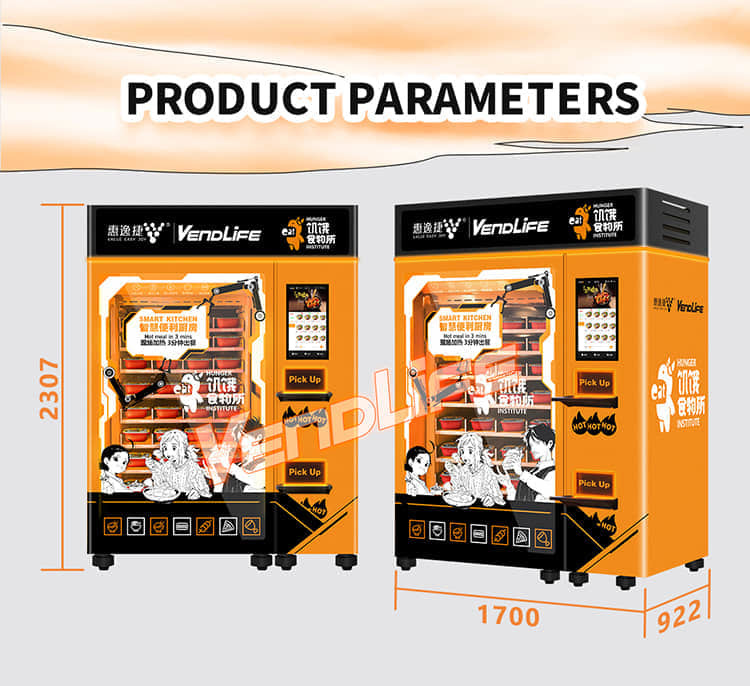VendLife Dual Microwave Bento Vending Machine: 24/7 hot meal vending kiosk. 2x4000W, 45s, 110-168 boxes, QR & face-pay. Offices, factories. Operators, wholesalers, vending entrepreneurs.