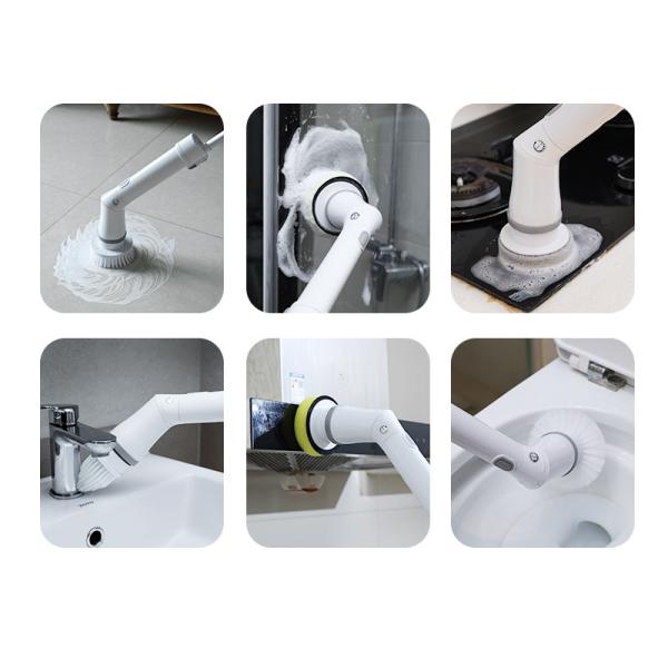 White Plastic Electric Cleaning Brush Set Top Selling Spin Scrubber for Deep Cleaning