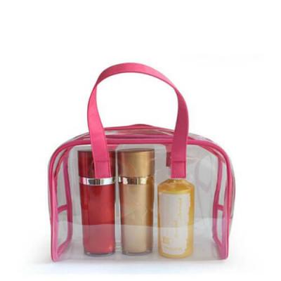 20*16*6 cm Custom Cosmetic Bags , Portable PVC Hanging Transparent Makeup Bag