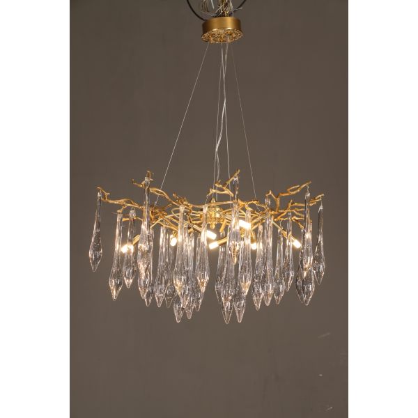 Home Decor Pendant Lamp Living Room Bedroom Villa Lobby Chandelier Tree Branch Crystal Latest Design American Style Elegant LED