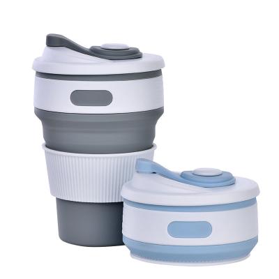 Copo de café dobrável dobrável de pouco peso do silicone 350ML