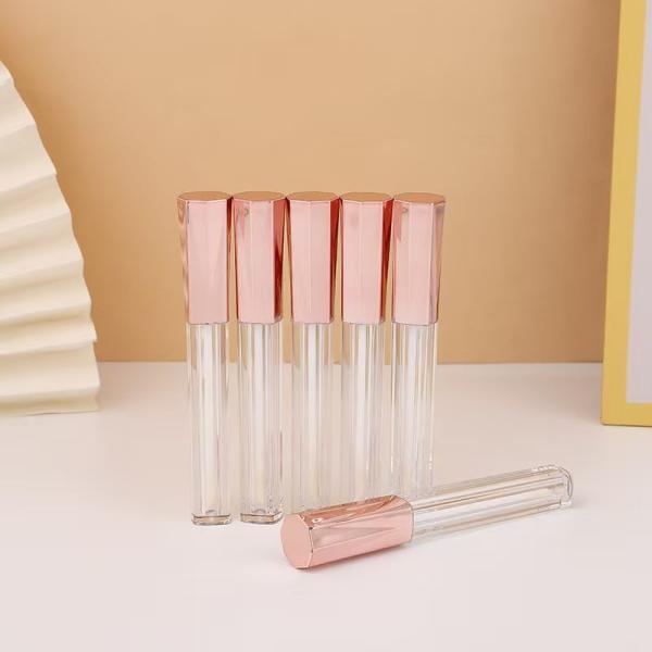 Cubierta de aluminio de metal de diamante octogonal, tubo de plástico con esmalte labial