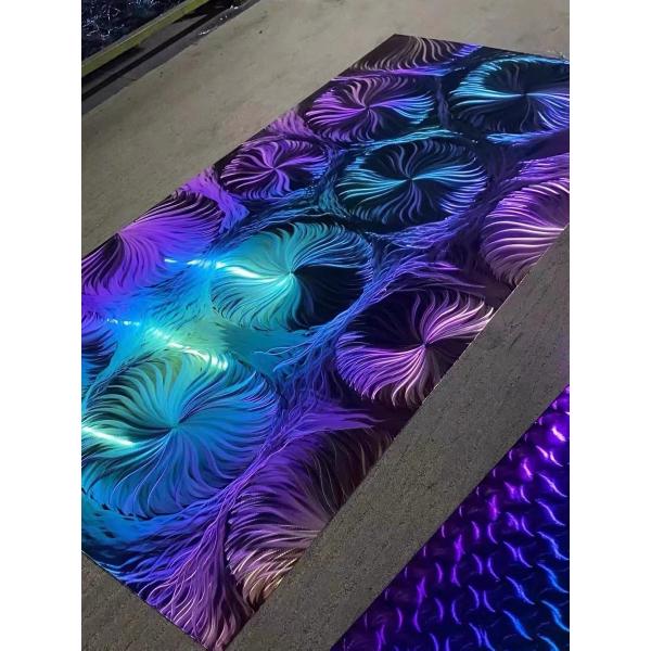 201 304 316 Цветное 3D полированное образец Нержавеющая сталь для декорации стен