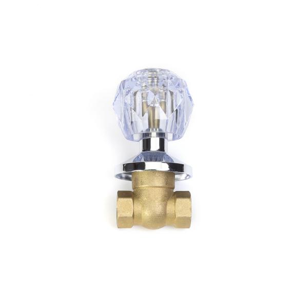 válvula de parada de bronze reta quente 1/2inch da bola do OEM do chapeamento de cromo