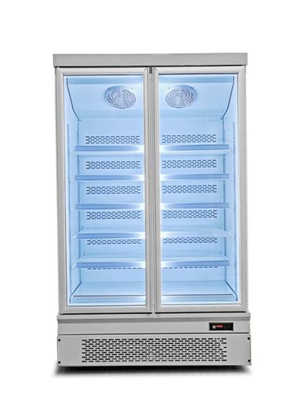 Commercial monture en bas vertical congélateur à haute vitesse réfrigérateur multi-portes en verre