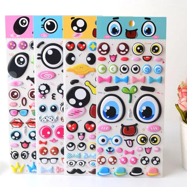 Las etiquetas engomadas hinchadas de Kawaii 3d de las etiquetas engomadas de la historieta de Diy embalan para la aduana de la decoración