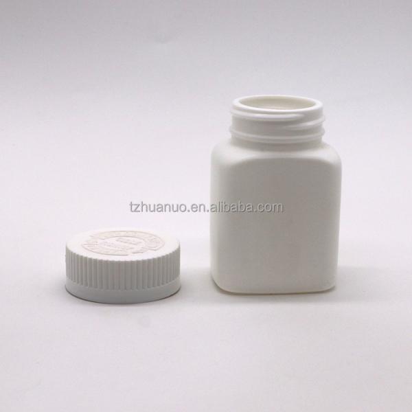 80ml Custom Color HDPE Square Bottle with Screw Cap and Kid Safety Cap