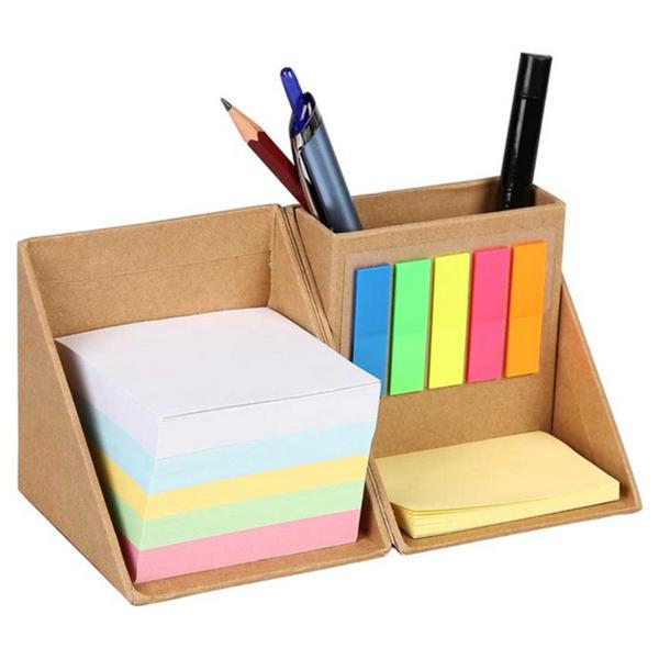 Foldable Personalised Stationery Gifts Cardboard Box With Pen Holder , Sticky Flag