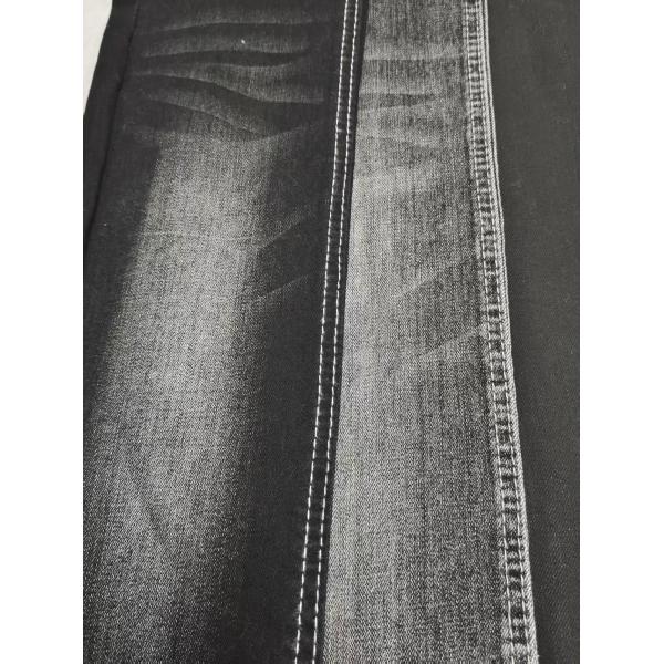 9.6oz de fil noir/noir en tranches croisées 75% de coton en denim à haute étirement avec 10+10/16*55 Construction pour jeans