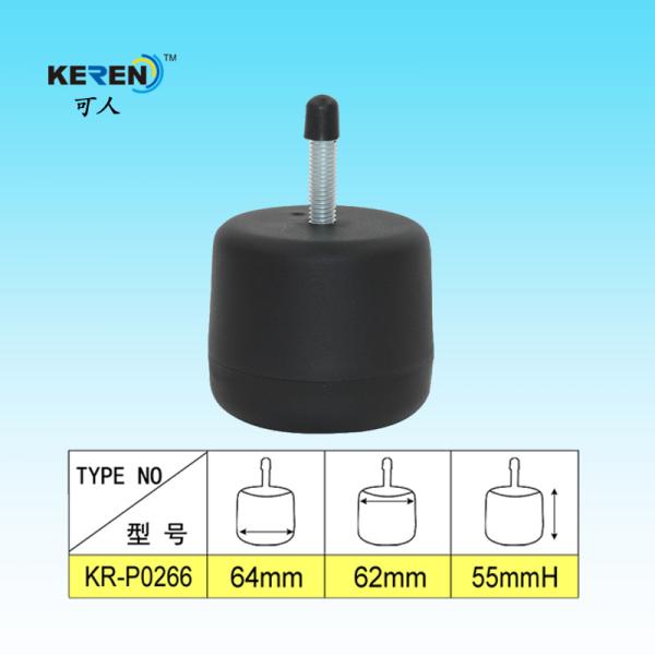 KR-P0266 55mm Plastic Furniture Legs Replacement , Black Sofa Feet Strong Load Bearing
