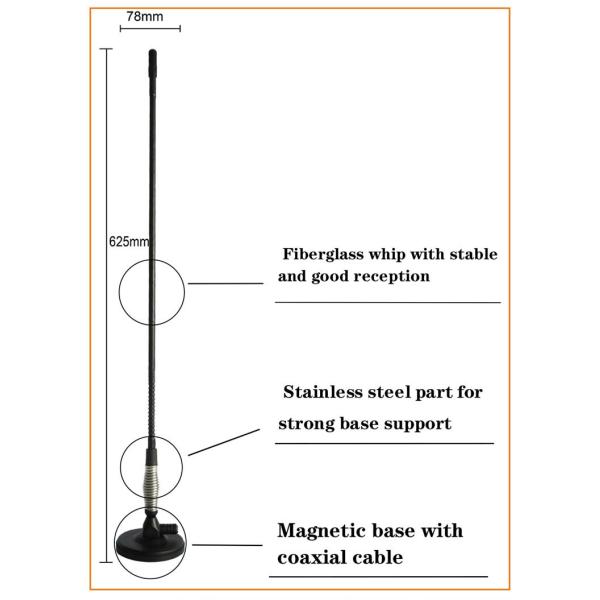 антенны тележки антенны радио до полудня Cb стеклоткани автомобиля 0-1dBi 50Ohm Fm
