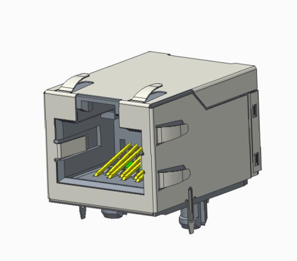High Performance, RJ45 Modular Jack -CAT6 A, Shield, With LEDs.,RJE60-188-34W1