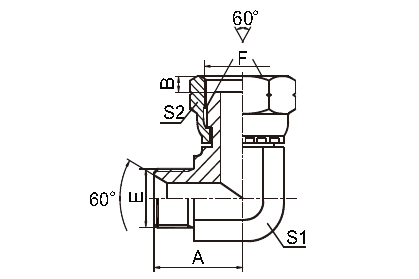 Elbow Bsp Thread Adapter  / Female 60 Degree Cone Fittings Stainless Steel