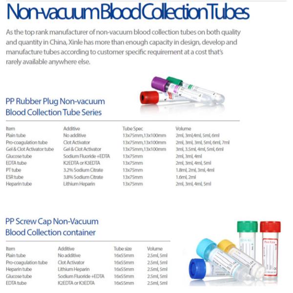 Inyección plástica disponible del ANIMAL DOMÉSTICO de cristal llano del tubo de la colección de la sangre de 1 - 10 ml