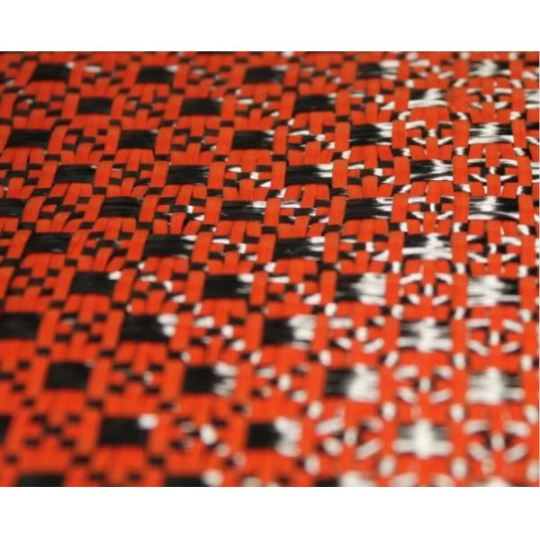 High strength Colored Carbon Kevlar Hybrid Cloth Carbon Aramid Jacquard Fabric