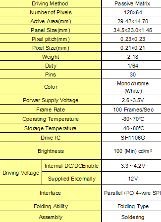 1.3 Inch Oled Lcd Led Display Module For Arduino White / Blue Color QG-2864KSWLG01
