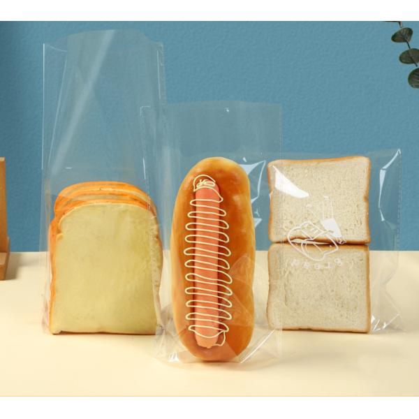 Customized Printed Flat Mouth Plastic Bread Bag Recycling Transparent Food Bags