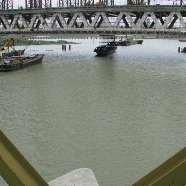 Steel Sea Crossing Bridge Large Span Steel Girder Bridges Double Lane 7.35m